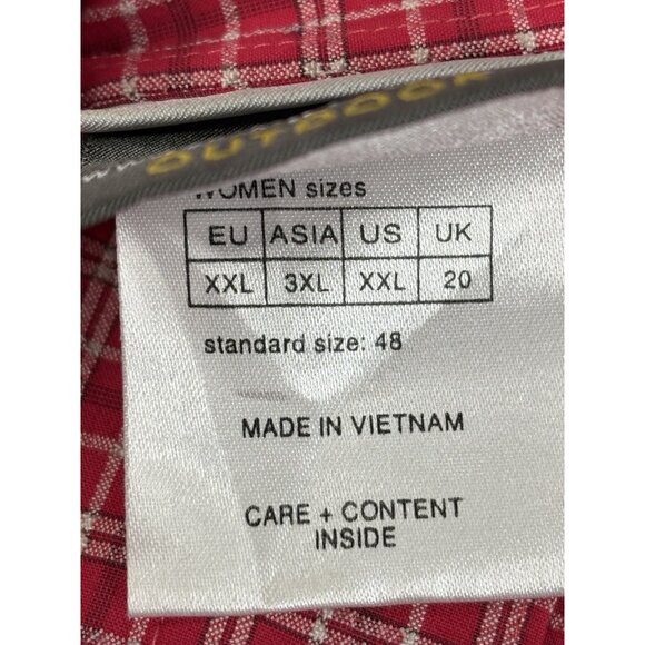 Jack Wolfskin Women’s XL Light Red Check Performance Hiking Outdoor Shirt - Picture 10 of 16